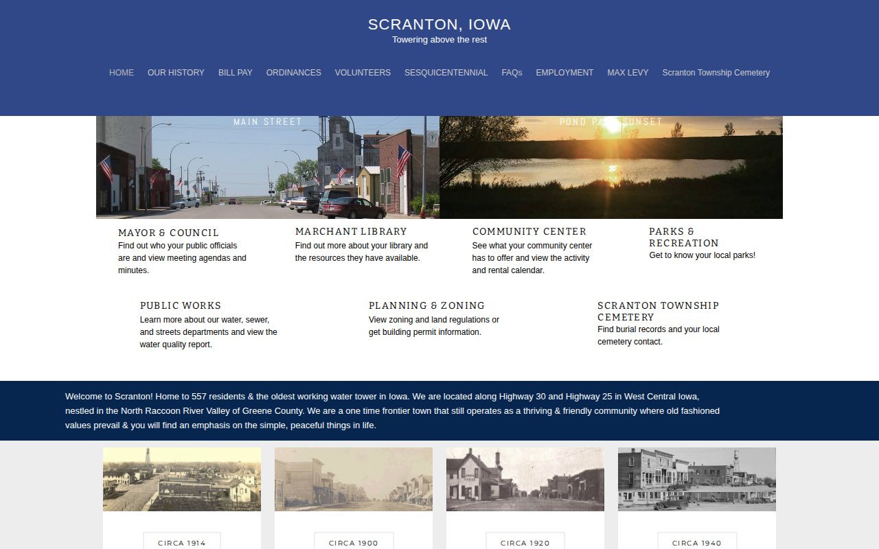 Official Scranton Iowa city page for recent arrest record routing